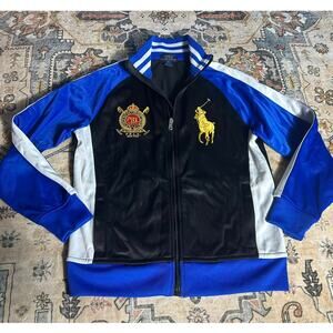 Polo Ralph Lauren Zip Up Jacket Youth Boys Medium Big Pony Track Suit Sweater
